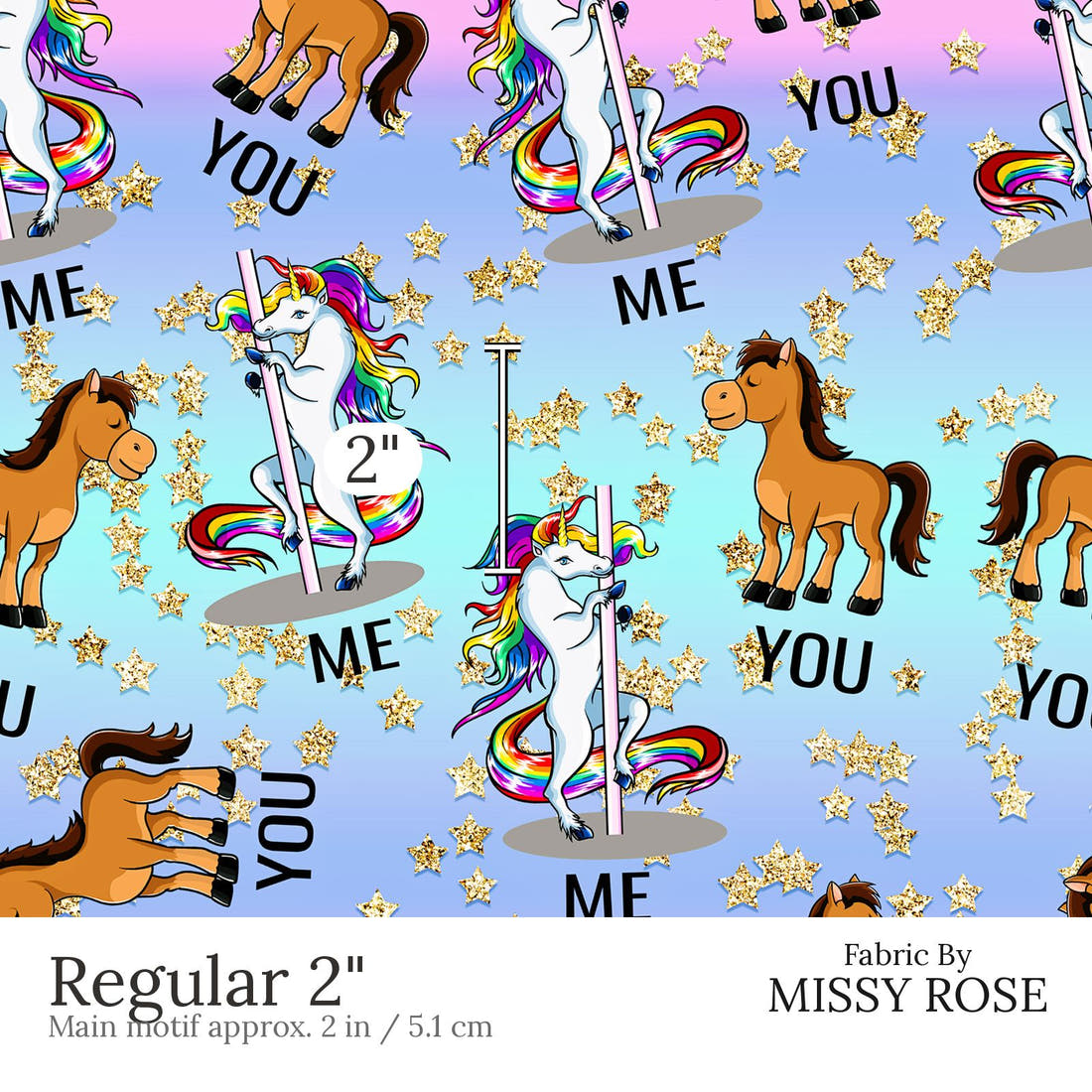 Design 508 Funny Fabric Regular 2 inch print scale guide | Fabric by Missy Rose
