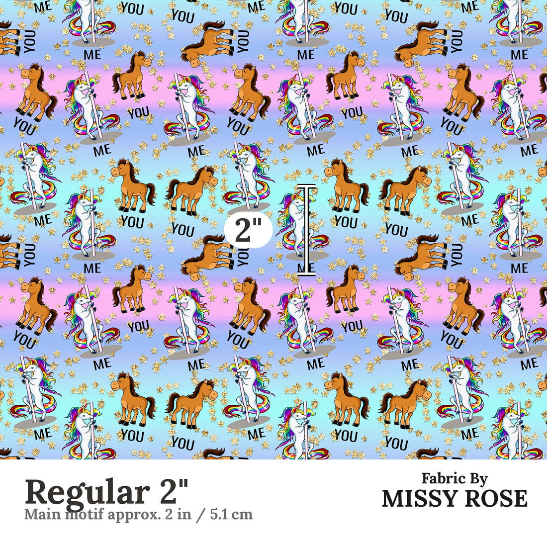 Design 508 Funny Fabric Regular 2" - print scale | Fabric by Missy Rose