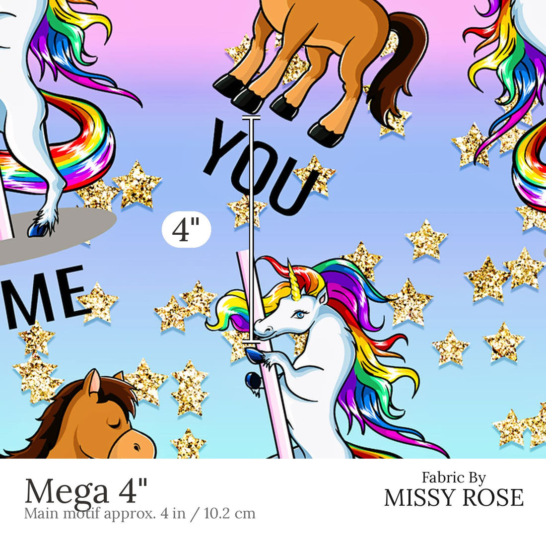 Design 508 Funny Fabric Mega 4 inch print scale guide | Fabric by Missy Rose