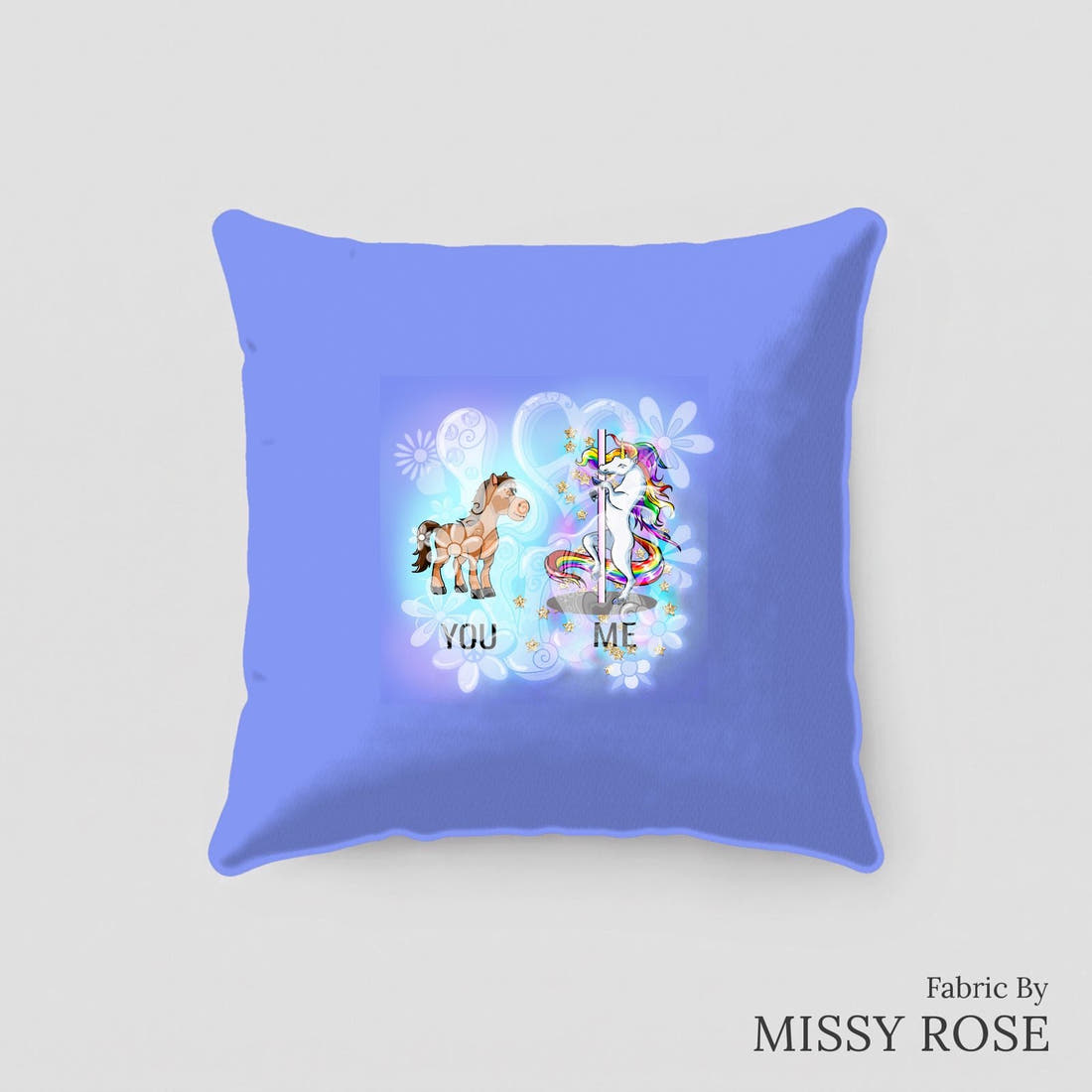 Design 508 Funny Panel sewn into a cushion – see how the panel looks made up | Fabric by Missy Rose