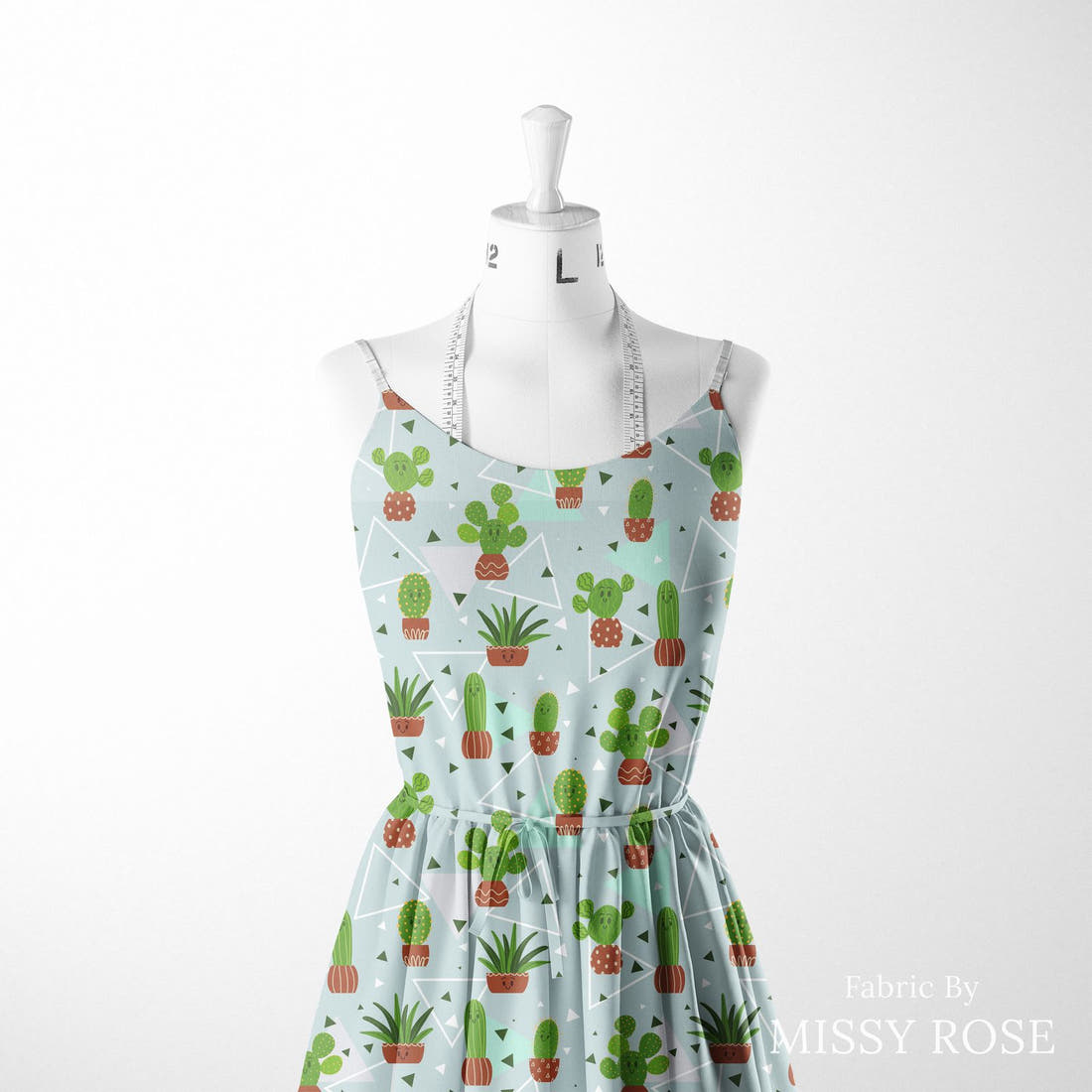 Design 51 Cactus Fabric sewn into a women's dress – see how the print looks made up | Fabric by Missy Rose