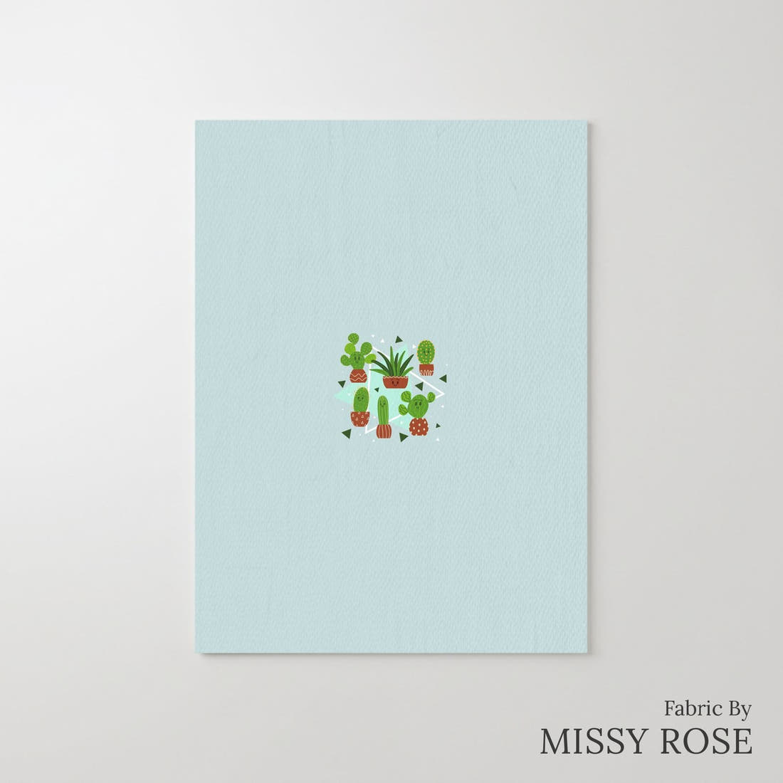 Design 51 Cactus Panel – printed fabric panel with centred picture, custom printed to order | Fabric by Missy Rose