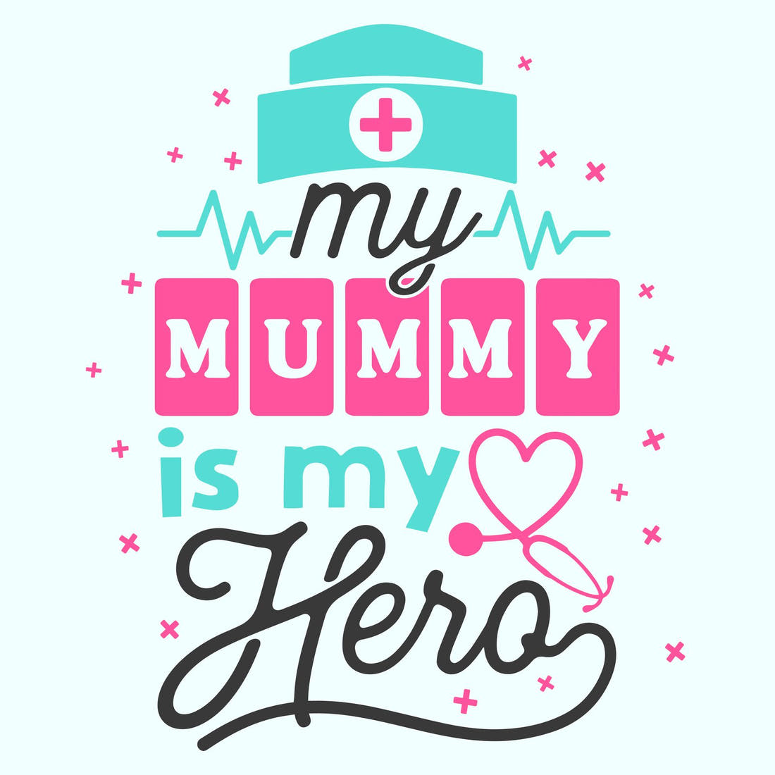 Design 511 Nurse Mum Panel – full artwork close-up of the printed picture | Fabric by Missy Rose