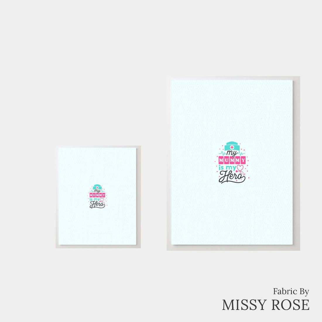 Design 511 Nurse Mum Panel – universal and adult panel sizes side by side | Fabric by Missy Rose