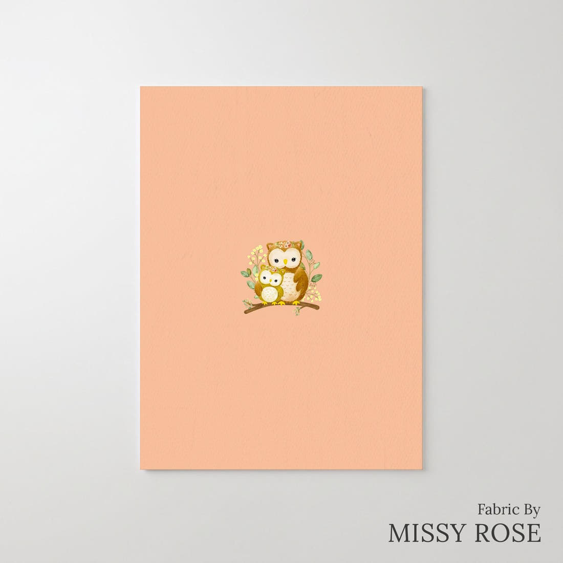 Design 512 Owl Panel – printed fabric panel with centred picture, custom printed to order | Fabric by Missy Rose