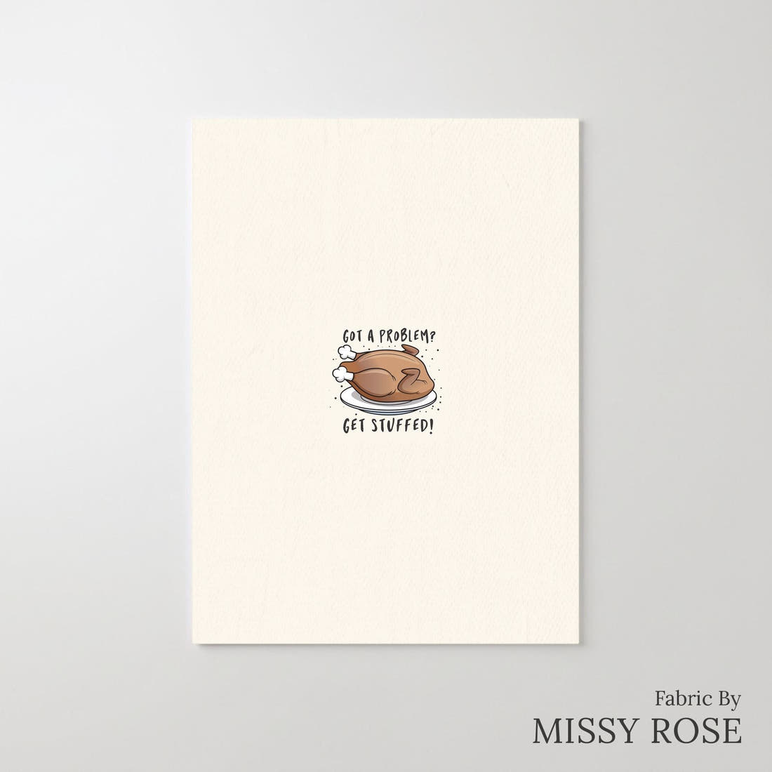 Design 514 Turkey Panel – printed fabric panel with centred picture, custom printed to order | Fabric by Missy Rose