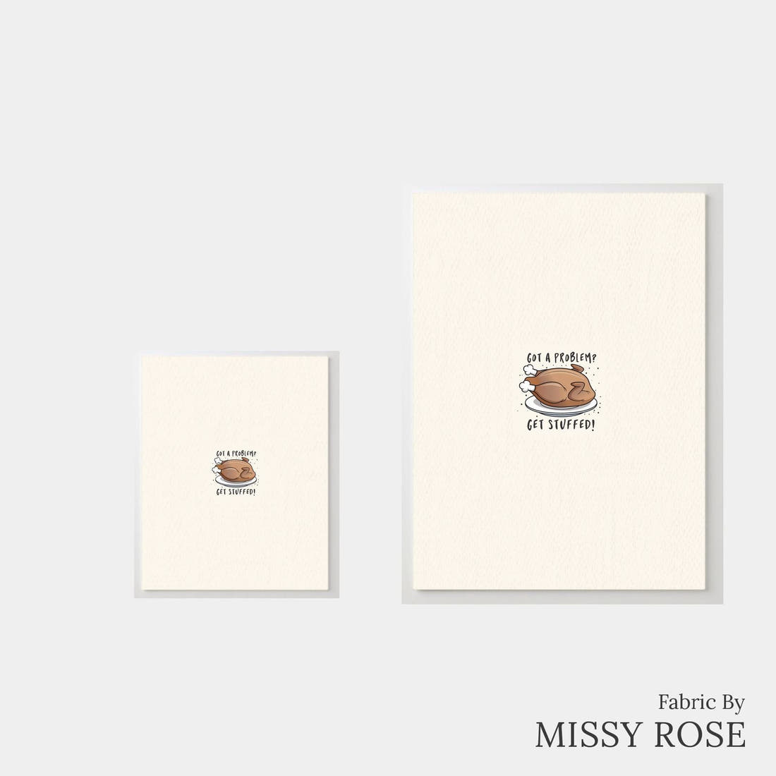Design 514 Turkey Panel – universal and adult panel sizes side by side | Fabric by Missy Rose