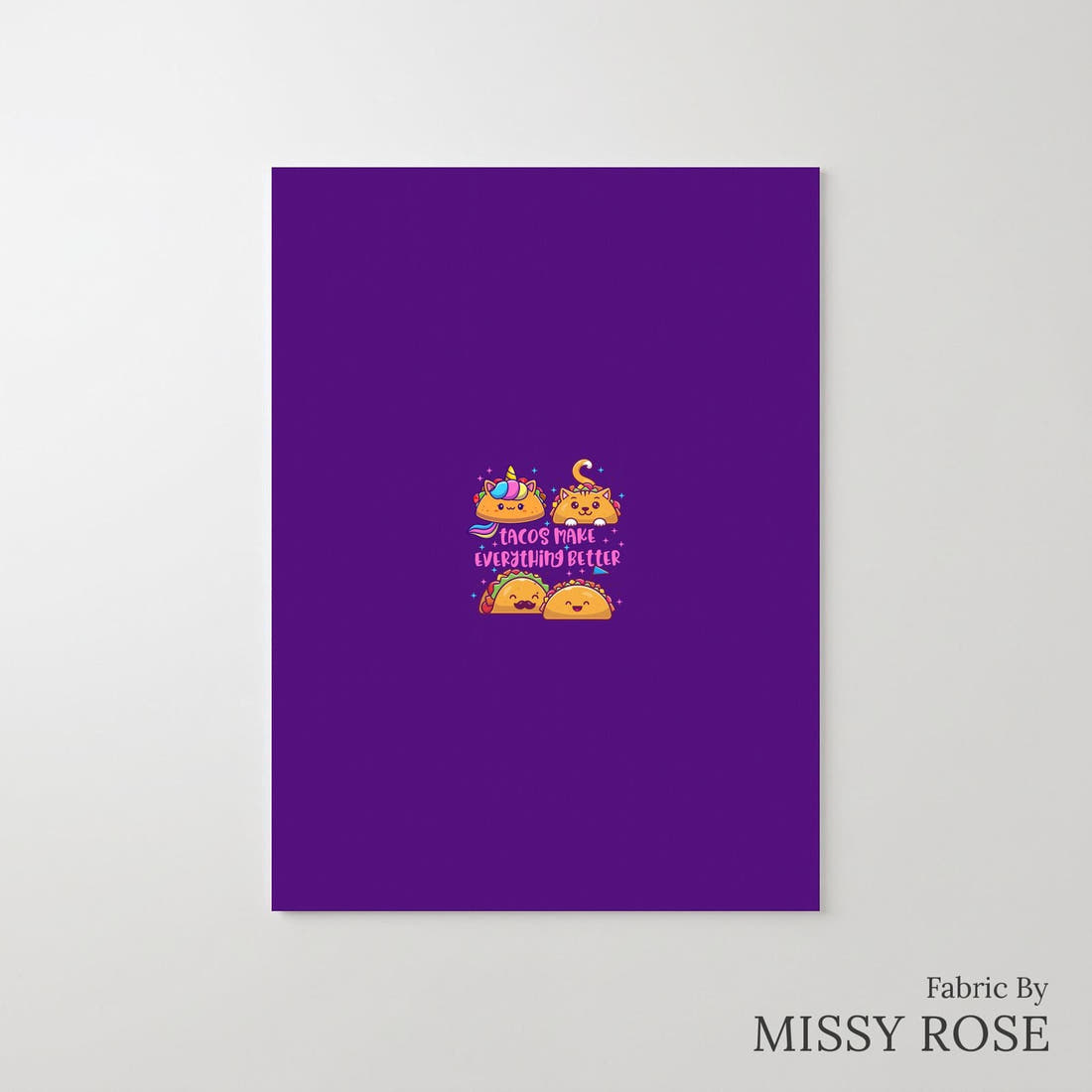 Design 517 Taco Panel – printed fabric panel with centred picture, custom printed to order | Fabric by Missy Rose