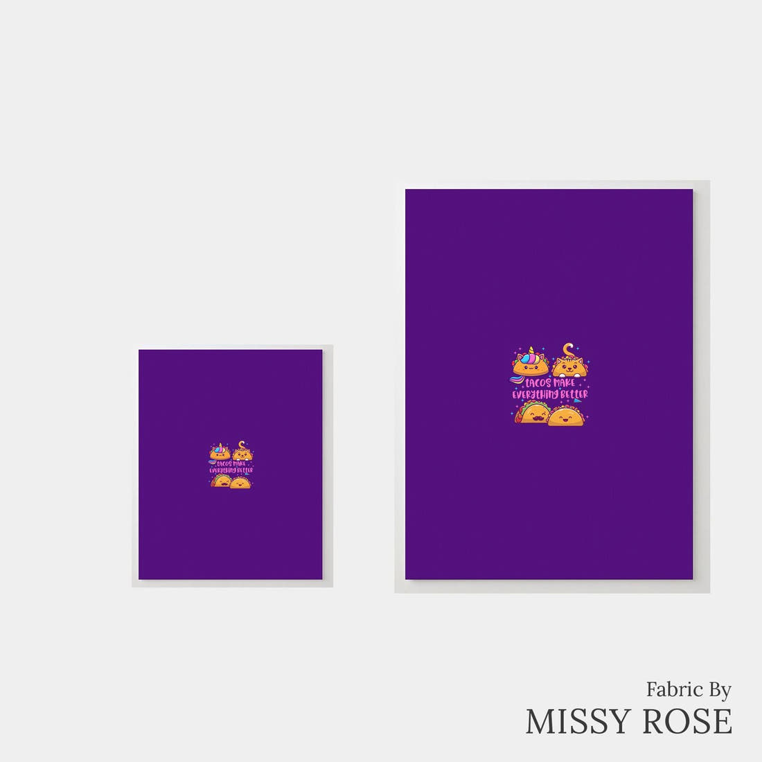 Design 517 Taco Panel – universal and adult panel sizes side by side | Fabric by Missy Rose