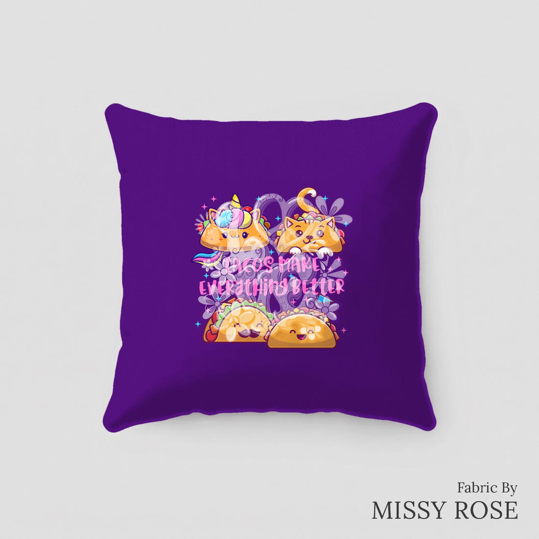 Design 517 Taco Panel sewn into a cushion – see how the panel looks made up | Fabric by Missy Rose