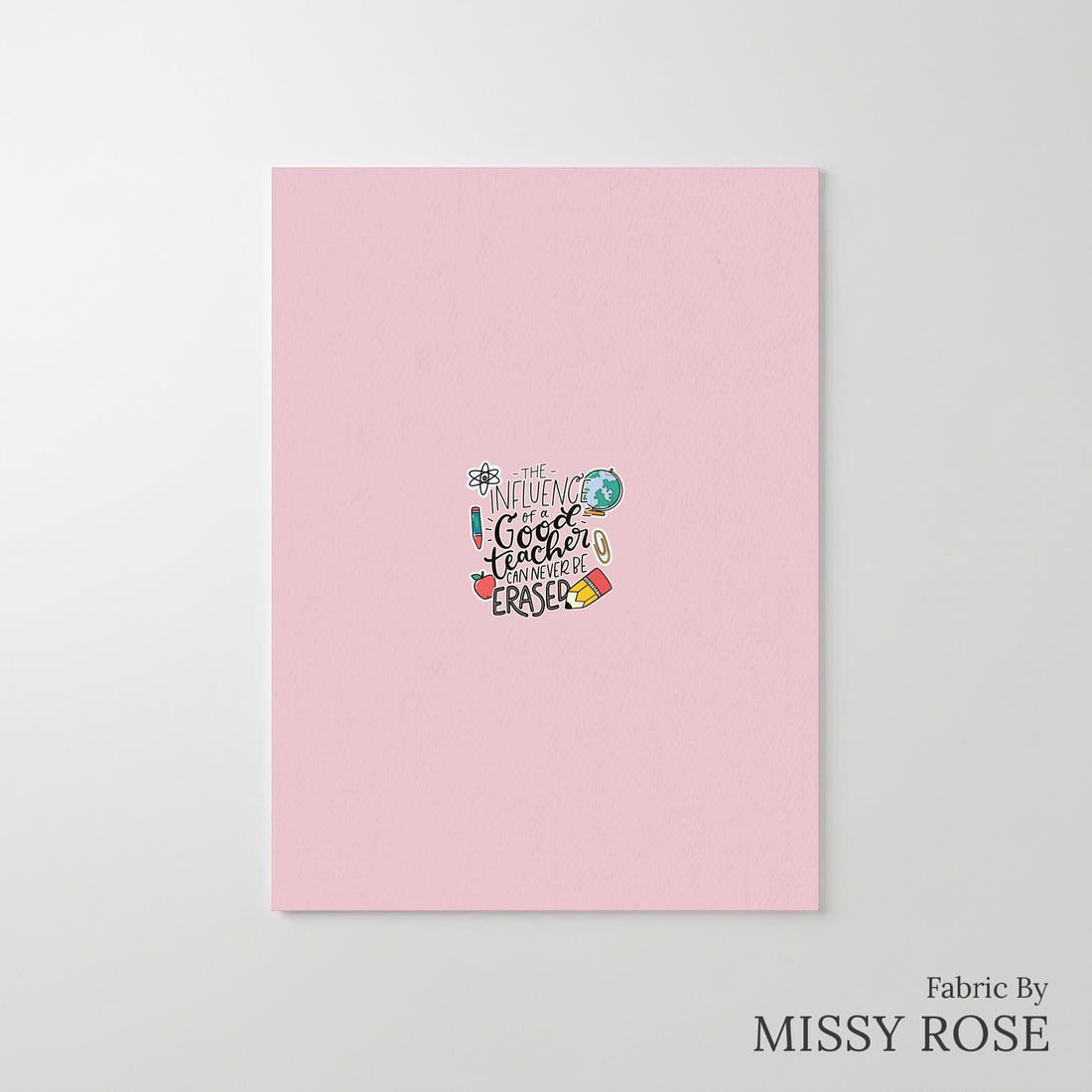 Design 518 Teacher Panel – printed fabric panel with centred picture, custom printed to order | Fabric by Missy Rose
