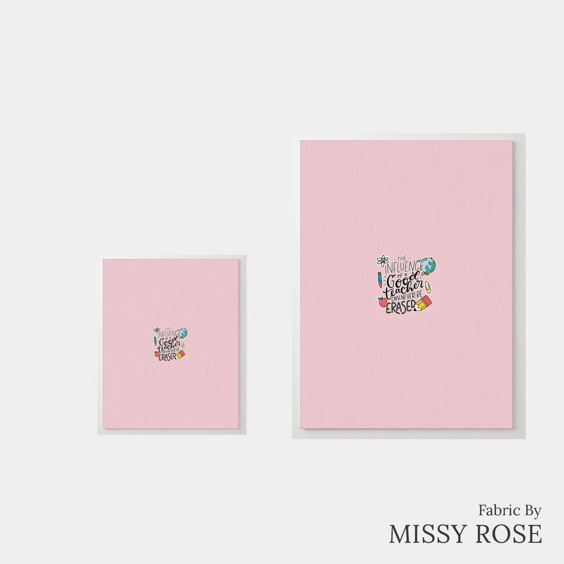 Design 518 Teacher Panel – universal and adult panel sizes side by side | Fabric by Missy Rose