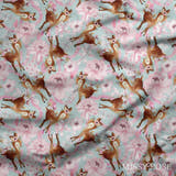 Design 52 - Floral Deer Fabric