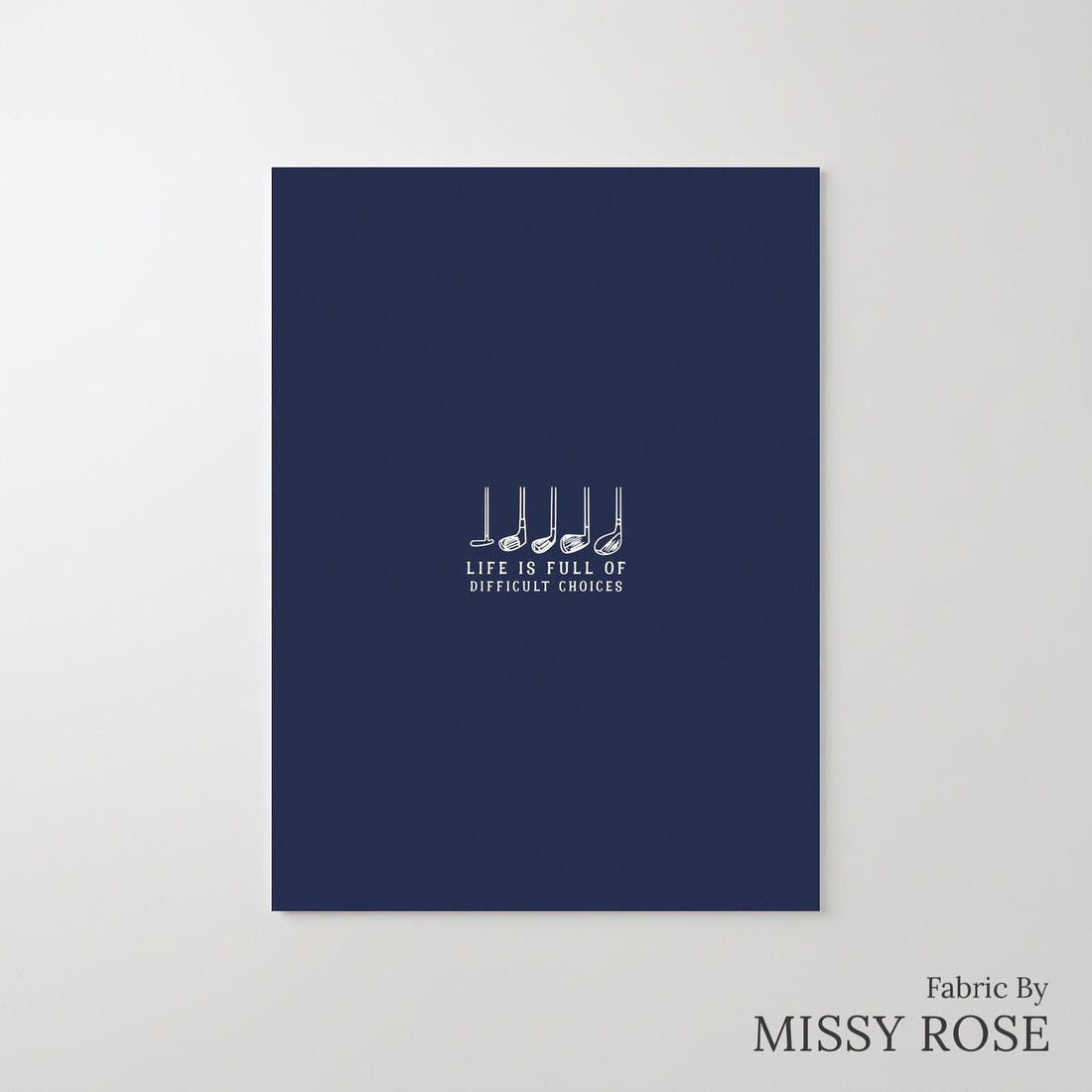 Design 524 Navy Golf Panel – printed fabric panel with centred picture, custom printed to order | Fabric by Missy Rose