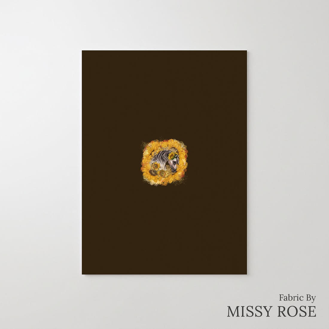 Design 525 Sunflower Horse Panel – printed fabric panel with centred picture, custom printed to order | Fabric by Missy Rose