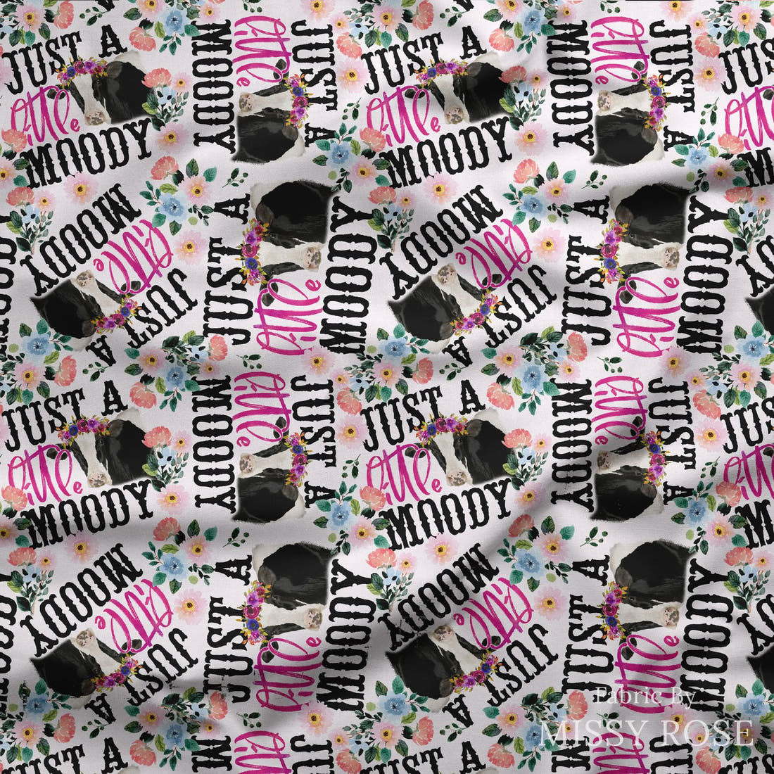 Design 526 Moody Fabric draped fabric mockup – custom printed fabric by the metre | Fabric by Missy Rose