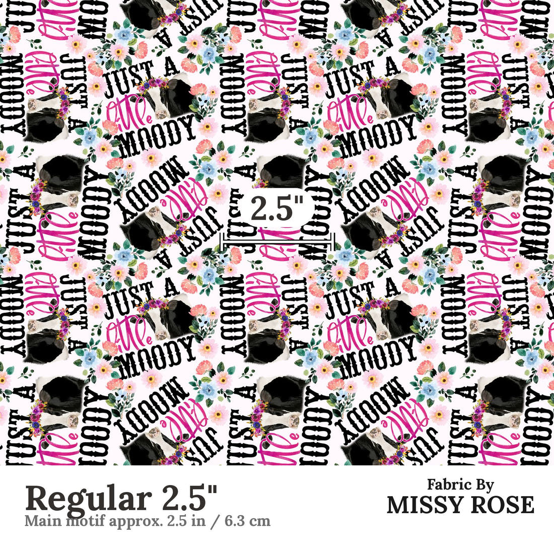 Design 526 Moody Fabric Regular 2.5" - print scale | Fabric by Missy Rose