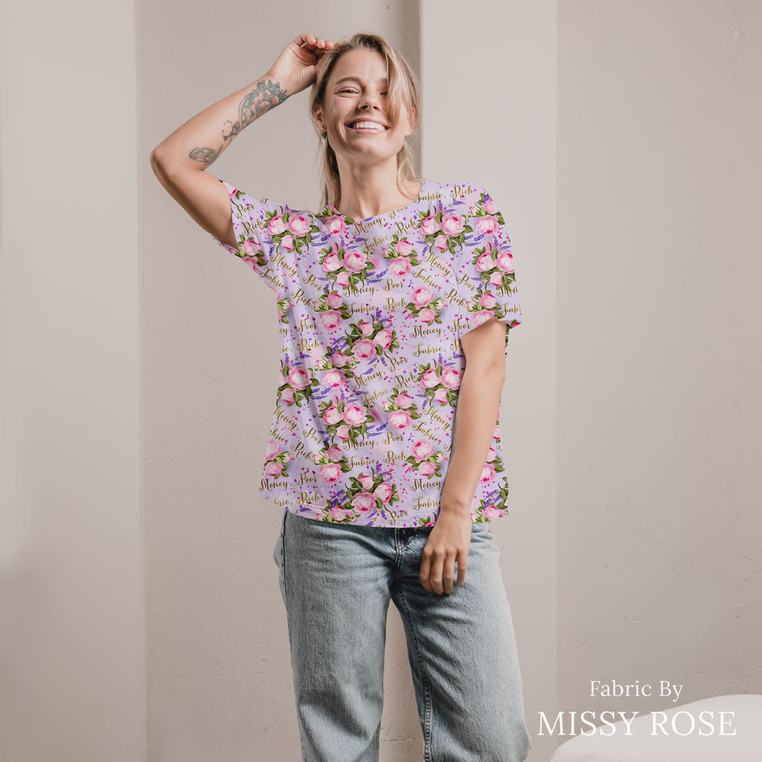 Design 528 Fabric Rich Fabric sewn into an all-over print shirt – see how the print looks made up | Fabric by Missy Rose