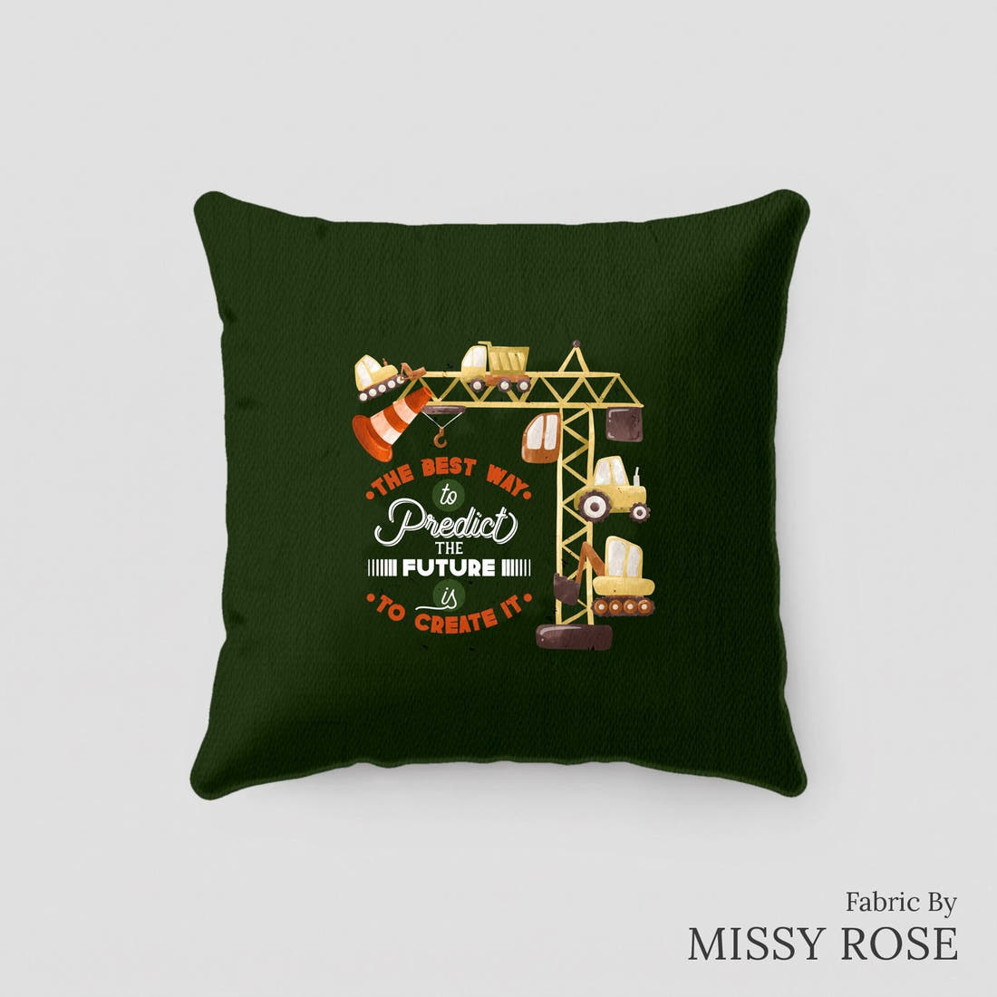Design 53 Building Panel sewn into a cushion – see how the panel looks made up | Fabric by Missy Rose