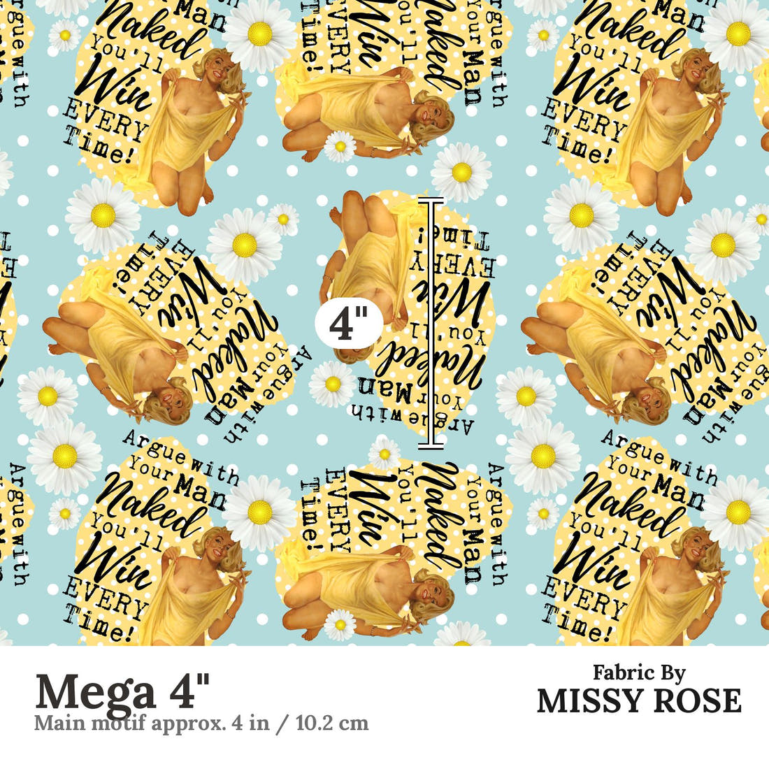 Design 530 Retro Housewife Fabric Mega 4" - print scale | Fabric by Missy Rose