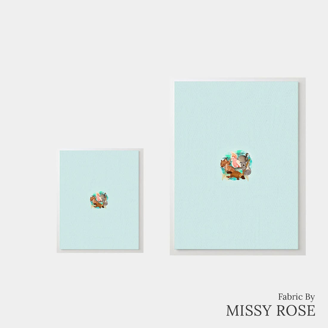 Design 531 Australian Animal Panel – universal and adult panel sizes side by side | Fabric by Missy Rose