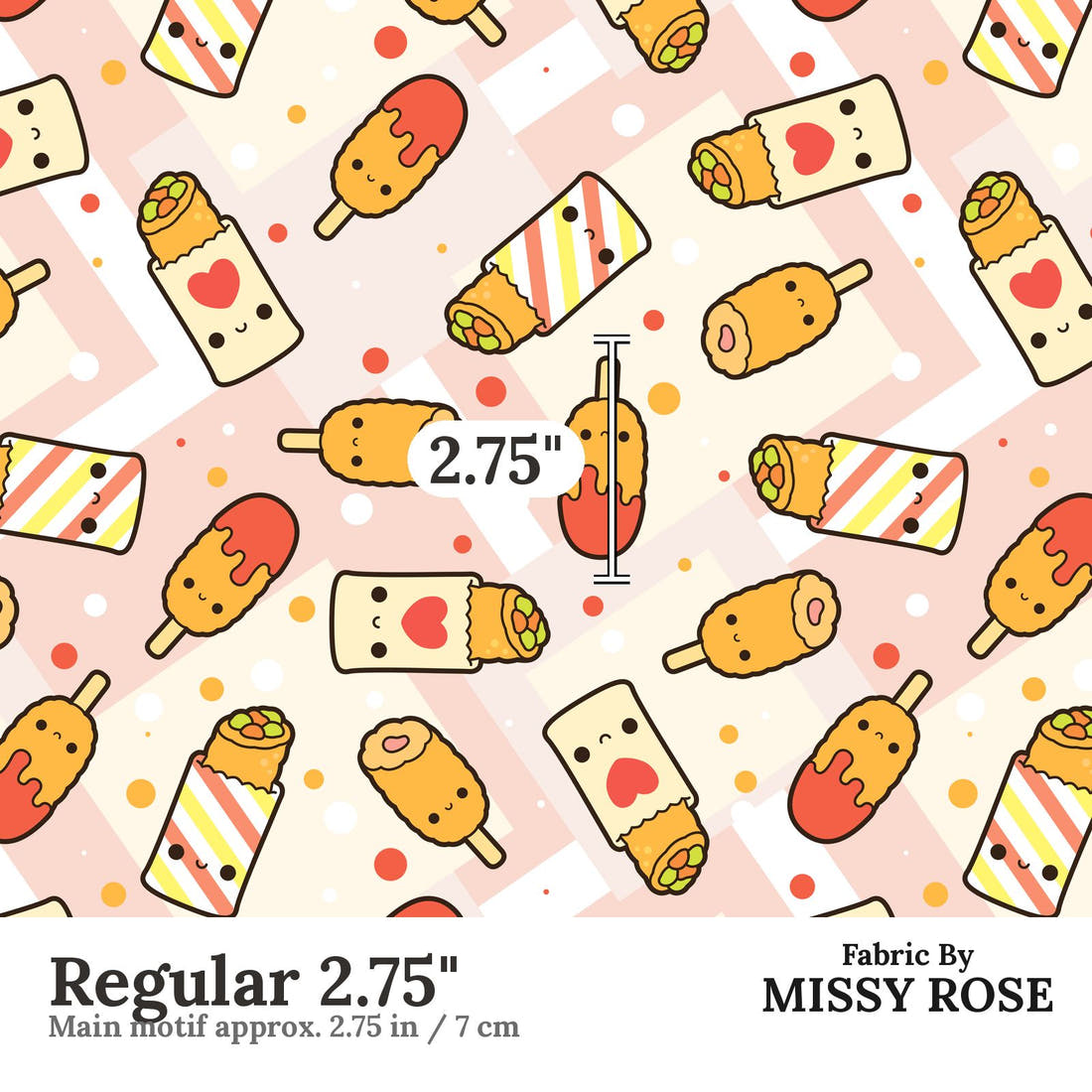 Design 532 Australian Foods Fabric Regular 2.75" - print scale | Fabric by Missy Rose