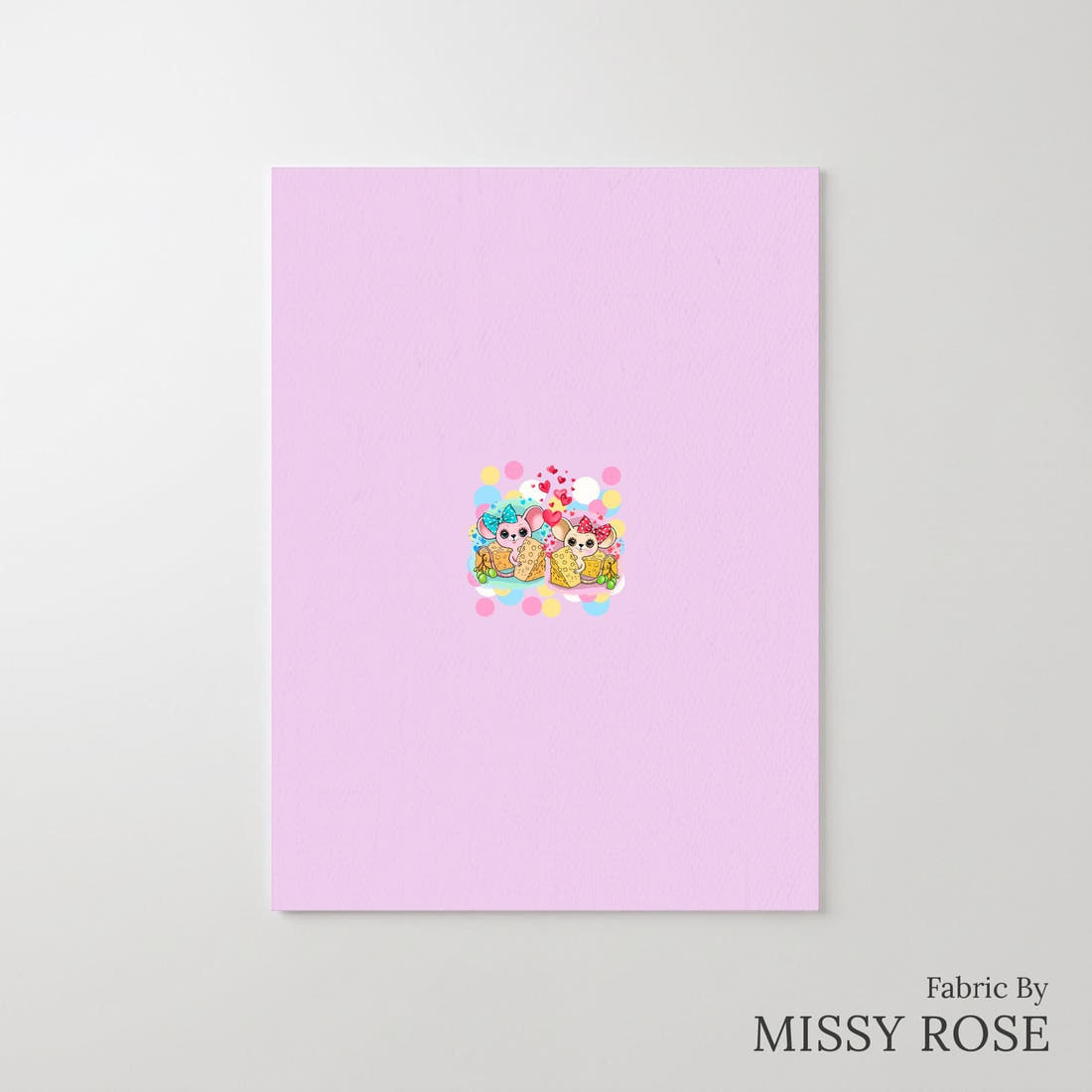 Design 537 Mouse Panel – printed fabric panel with centred picture, custom printed to order | Fabric by Missy Rose