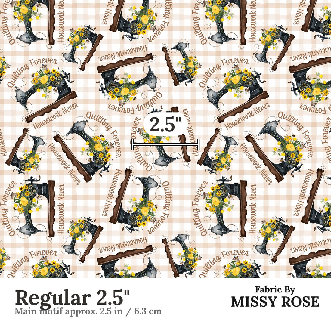 Design 538 Quilting Fabric Regular 2.5" - print scale | Fabric by Missy Rose