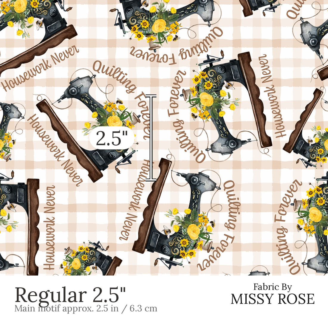 Design 538 Quilting Fabric Regular 2.5 inch print scale guide | Fabric by Missy Rose
