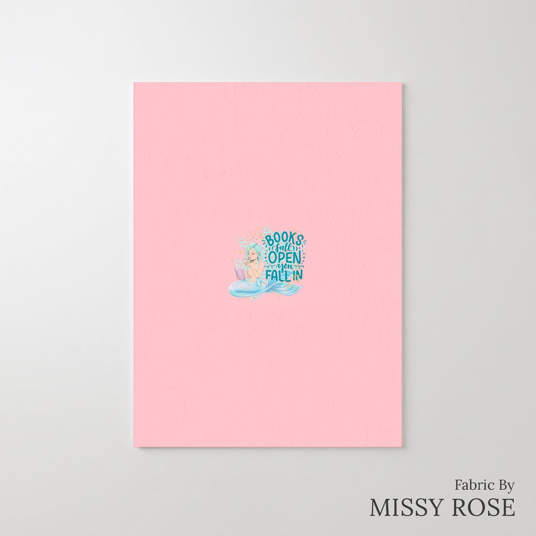 Design 539 Reading Mermaid Panel – printed fabric panel with centred picture, custom printed to order | Fabric by Missy Rose