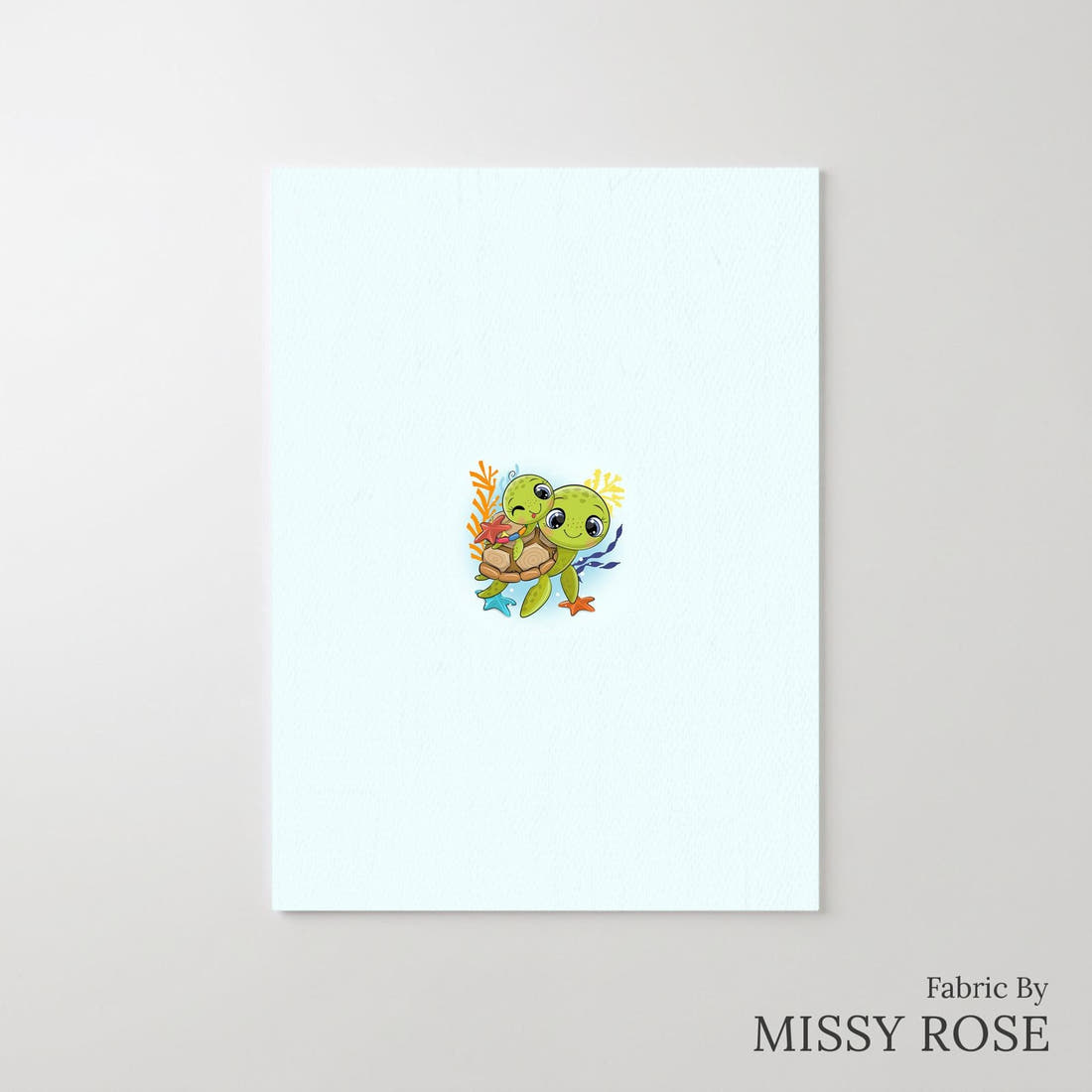Design 541 Turtle Panel – printed fabric panel with centred picture, custom printed to order | Fabric by Missy Rose