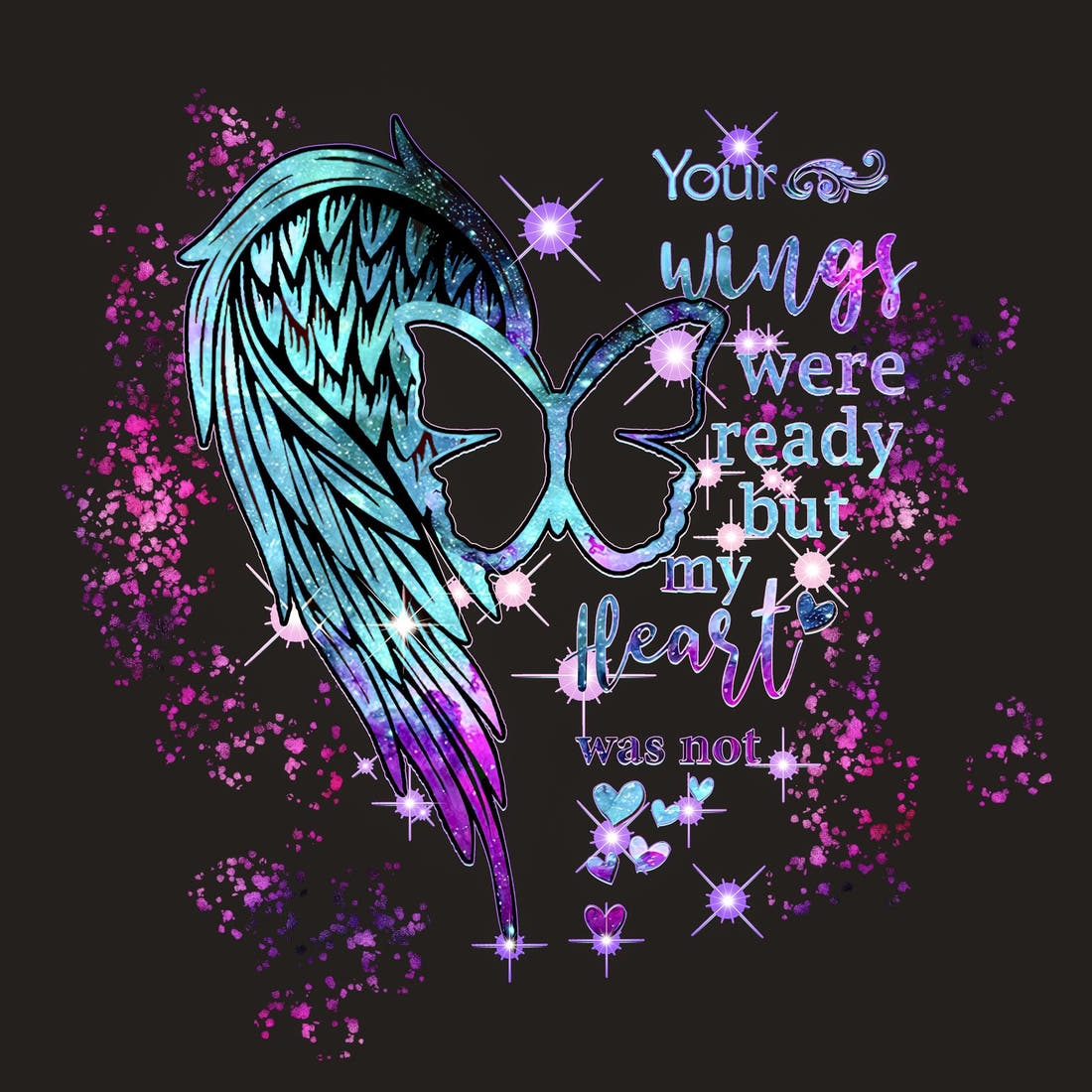 Design 544 Wings Panel – full artwork close-up of the printed picture | Fabric by Missy Rose
