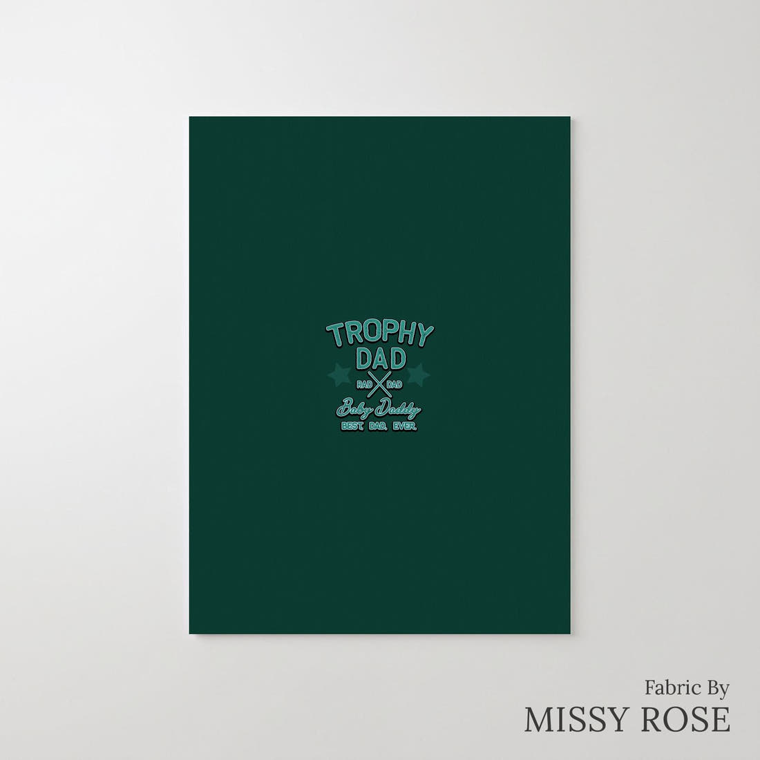 Design 546 Trophy Dad Panel – printed fabric panel with centred picture, custom printed to order | Fabric by Missy Rose