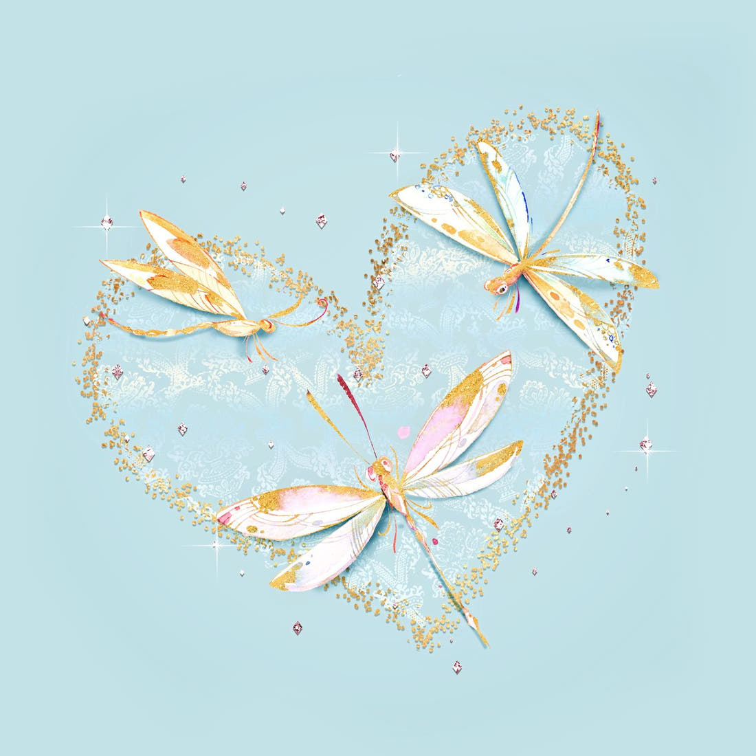 Design 549 Dragonfly Panel – full artwork close-up of the printed picture | Fabric by Missy Rose