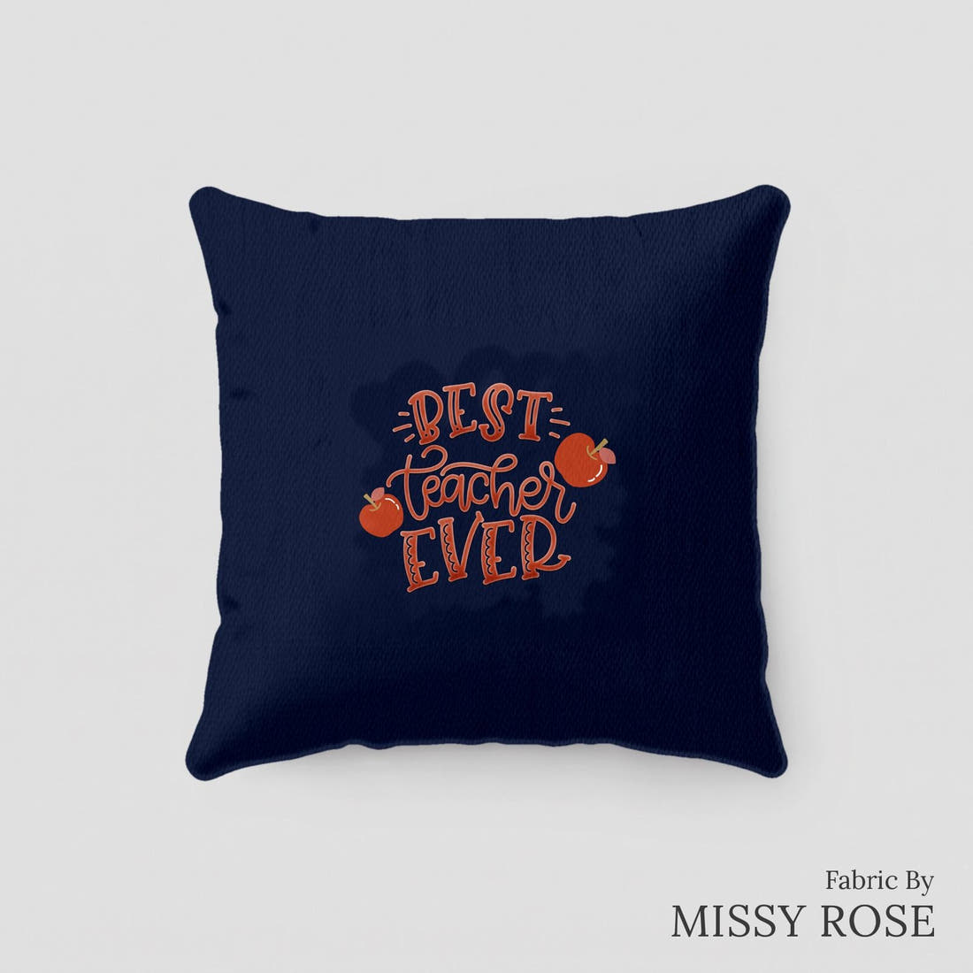 Design 55 Best Teacher Panel sewn into a cushion – see how the panel looks made up | Fabric by Missy Rose