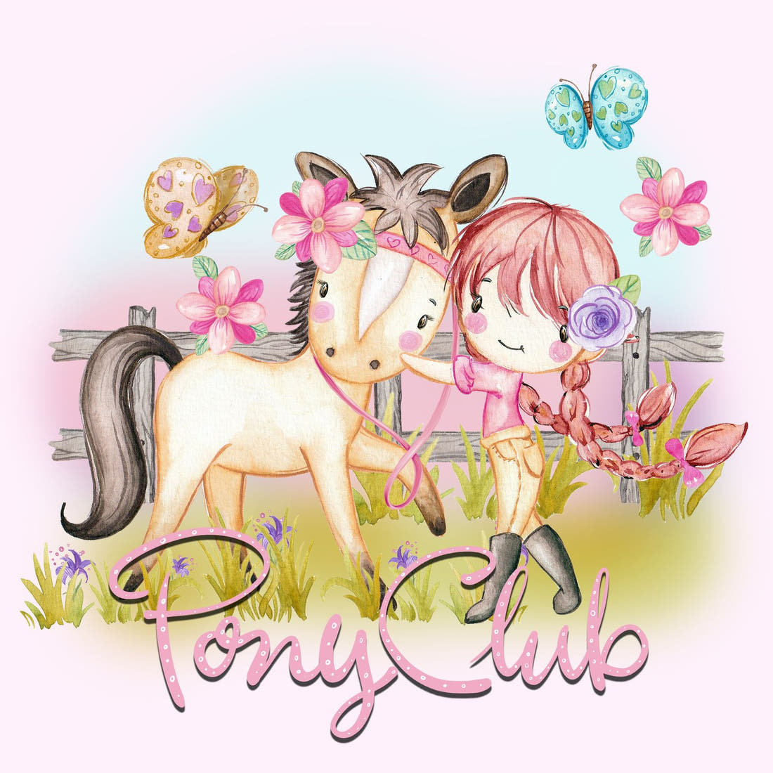 Design 552 Pink Pony Panel – full artwork close-up of the printed picture | Fabric by Missy Rose