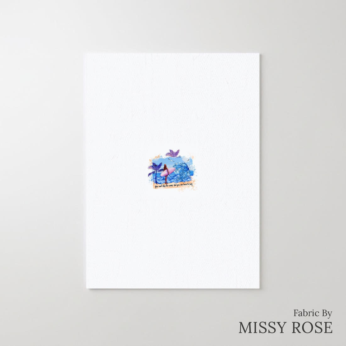 Design 554 Surfing Panel – printed fabric panel with centred picture, custom printed to order | Fabric by Missy Rose