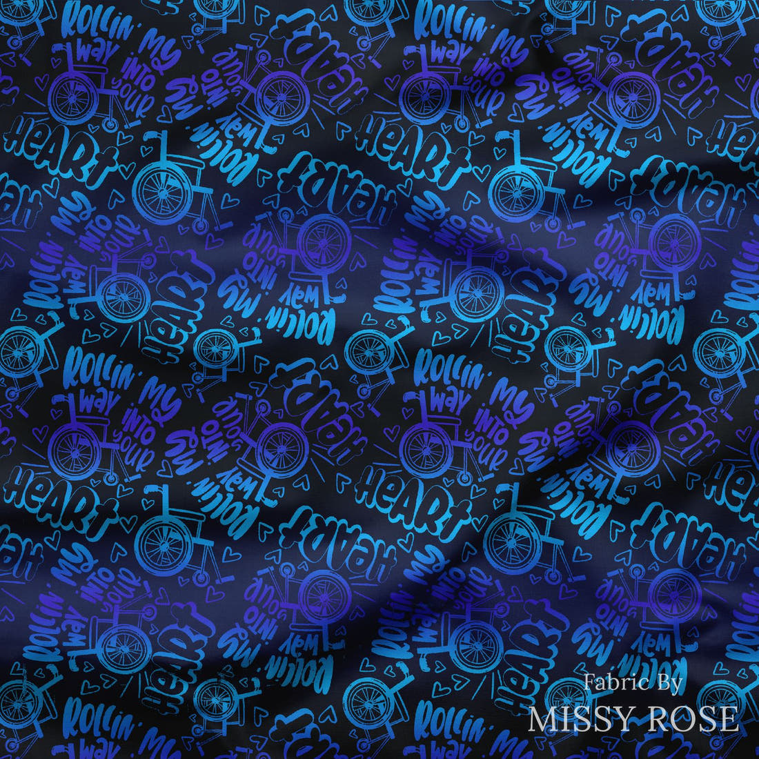 Design 557 Rollin Fabric draped fabric mockup – custom printed fabric by the metre | Fabric by Missy Rose