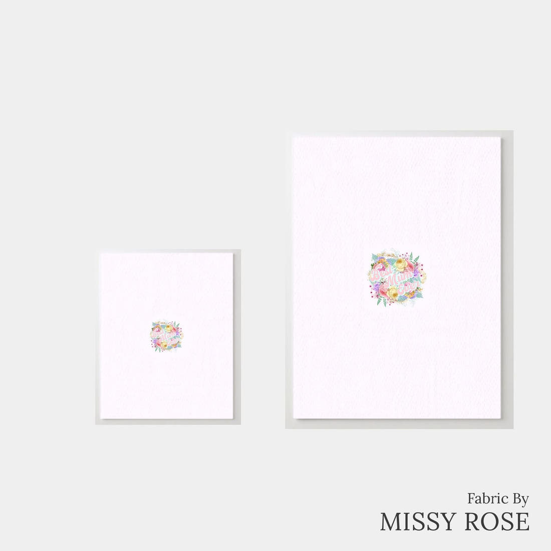 Design 558 Pastel Floral Panel – universal and adult panel sizes side by side | Fabric by Missy Rose