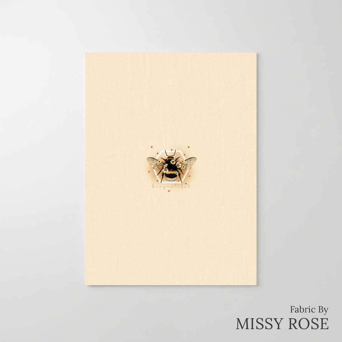Design 56 Yellow Bee Panel – printed fabric panel with centred picture, custom printed to order | Fabric by Missy Rose