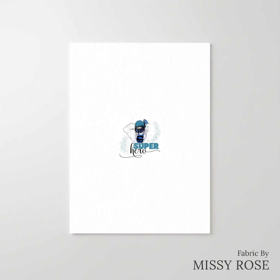Design 561 Superhero Nurse Panel – printed fabric panel with centred picture, custom printed to order | Fabric by Missy Rose