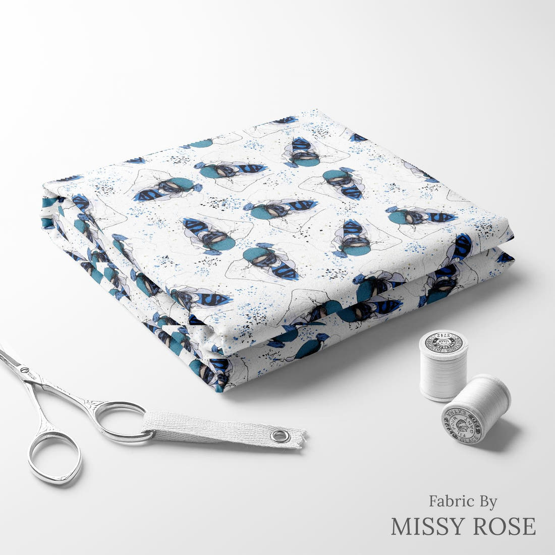 Design 561 Superhero Nurse Fabric folded fabric stack with matching thread – pre-order fabric Australia | Fabric by Missy Rose