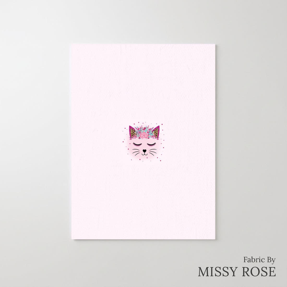 Design 563 Kitty Face Panel – printed fabric panel with centred picture, custom printed to order | Fabric by Missy Rose