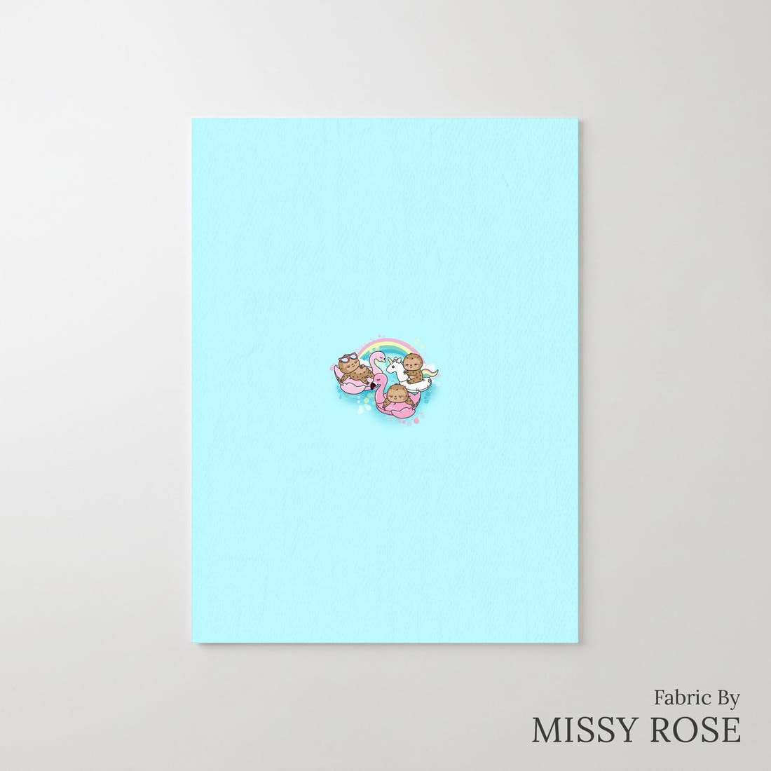Design 566 Summer Sloths Panel – printed fabric panel with centred picture, custom printed to order | Fabric by Missy Rose