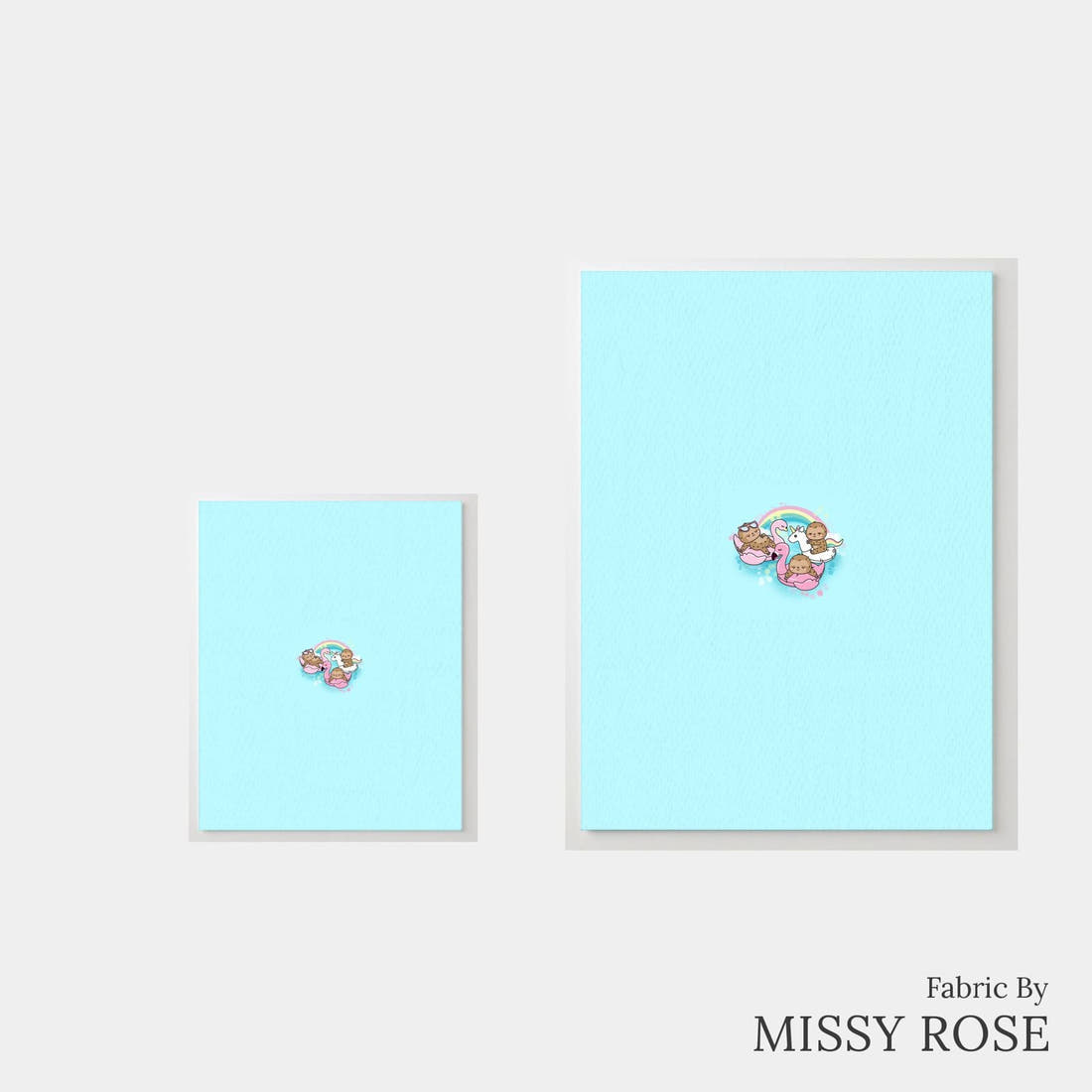 Design 566 Summer Sloths Panel – universal and adult panel sizes side by side | Fabric by Missy Rose