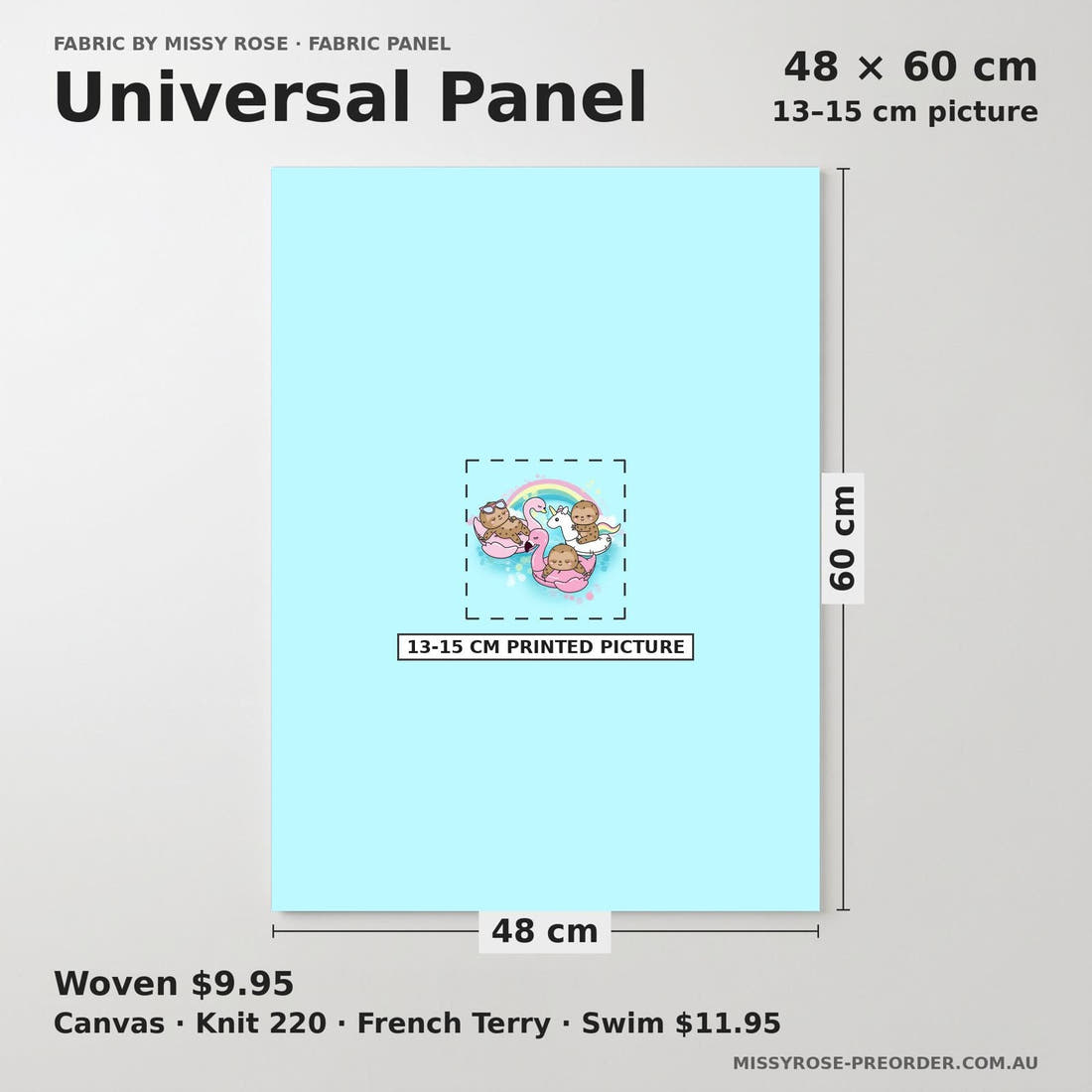 Design 566 Summer Sloths Panel universal panel sizing – 13–15 cm printed picture on 48 × 60 cm fabric | Fabric by Missy Rose