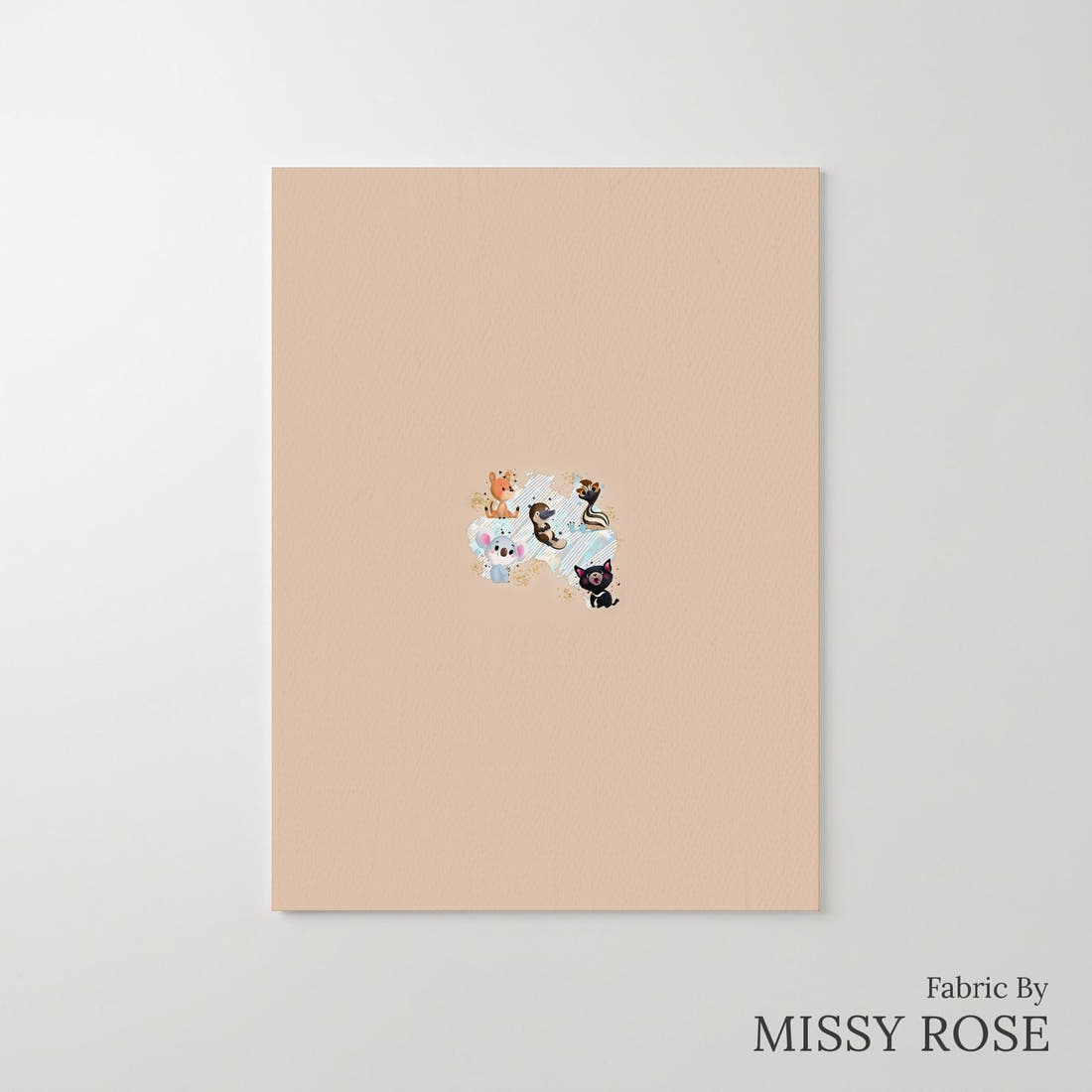 Design 569 Neutral Aussie Animals Panel – printed fabric panel with centred picture, custom printed to order | Fabric by Missy Rose