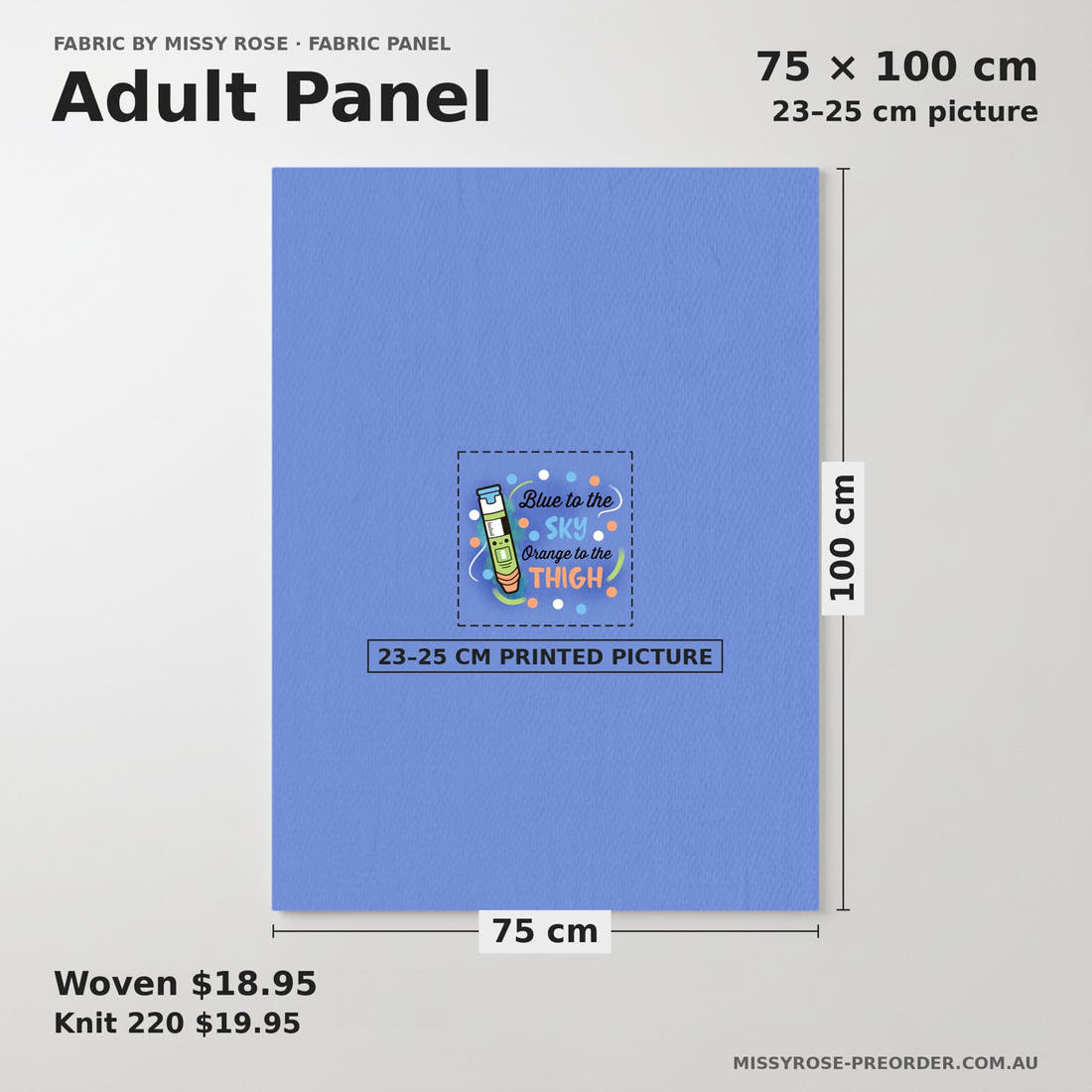 Design 57 Green Epi Pen Panel adult panel sizing – 23–25 cm printed picture on 75 × 100 cm fabric | Fabric by Missy Rose