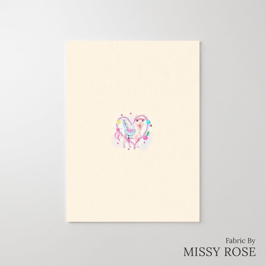 Design 570 Pastel Alpaca Panel – printed fabric panel with centred picture, custom printed to order | Fabric by Missy Rose