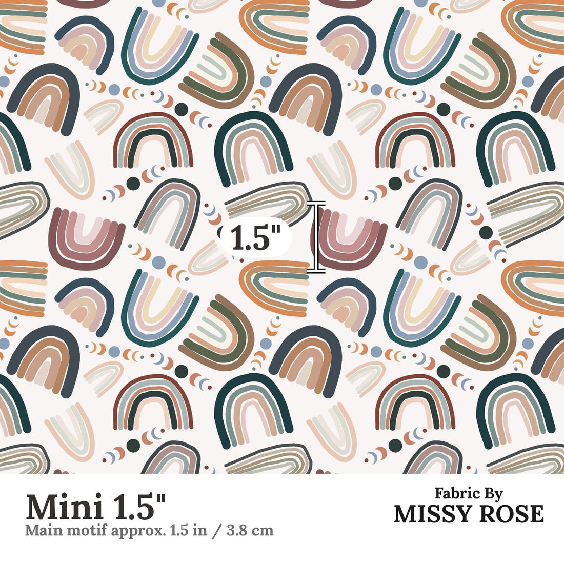 Design 571 Abstract Rainbow Fabric Mini 1.5" - print scale | Fabric by Missy Rose